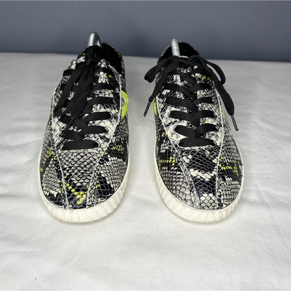 Tretorn Nylite 41 Plus Shoes Womens Size 9.5 Snake Print Neon Yellow Leather - Picture 8 of 16